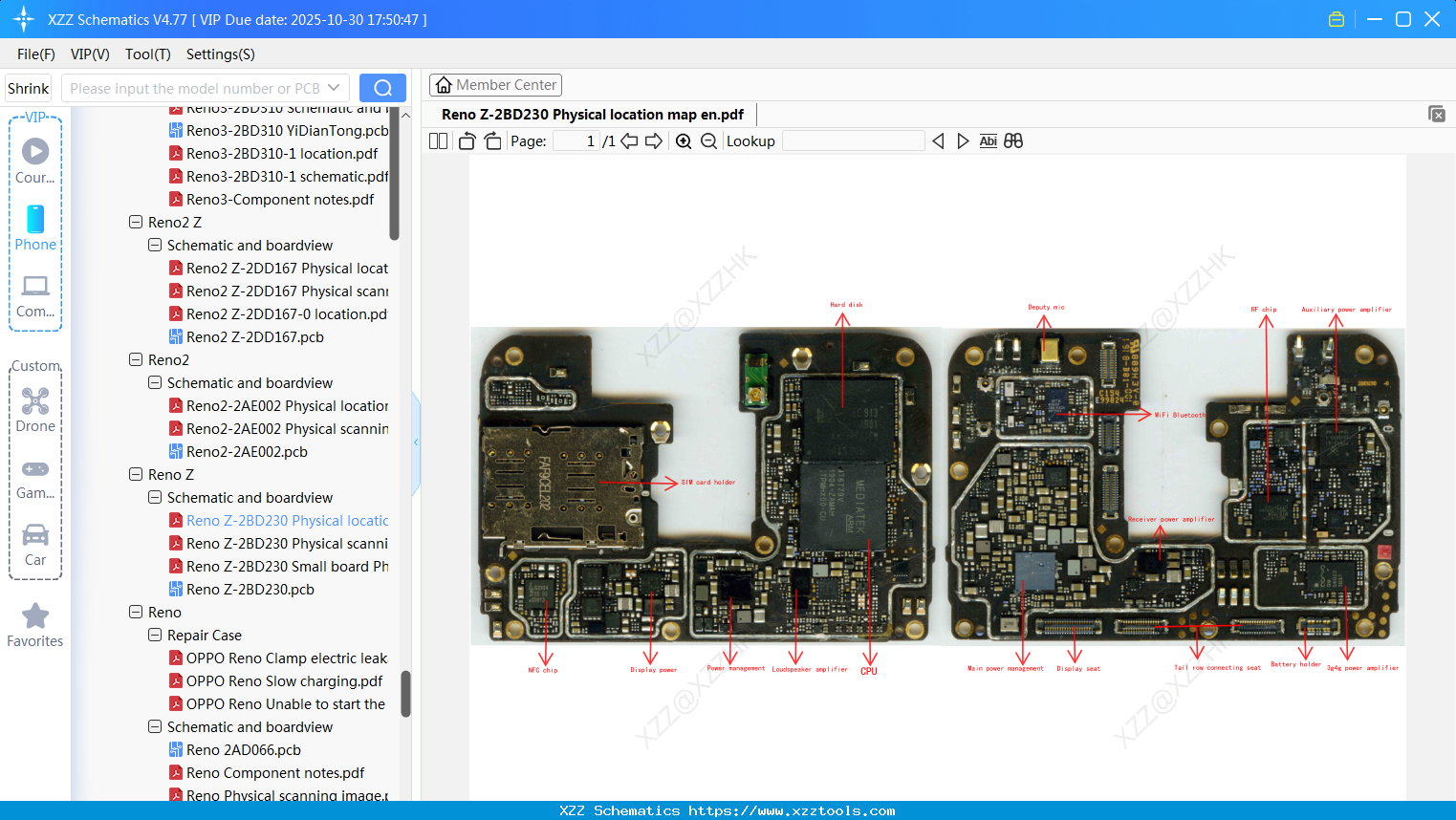 OPPO Reno Z-2BD230 Physical Location Map En